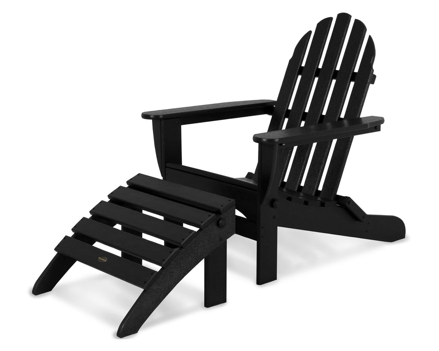 POLYWOOD Classic Adirondack 2-Piece Set in Black