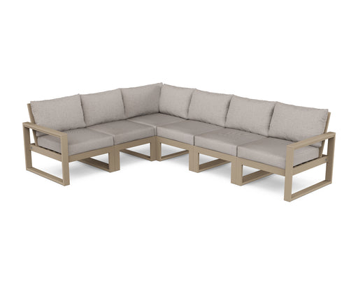 POLYWOOD EDGE 6-Piece Modular Deep Seating Set in Vintage Sahara / Weathered Tweed image