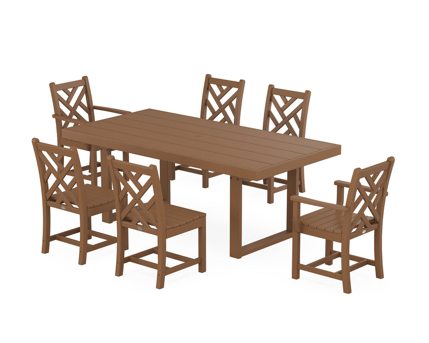 POLYWOOD Chippendale 7-Piece Dining Set in Teak