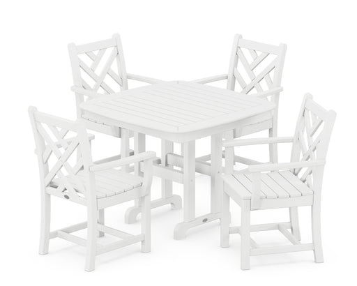 POLYWOOD Chippendale 5-Piece Dining Set in White image