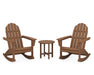 POLYWOOD Vineyard 3-Piece Adirondack Rocking Chair Set in Teak image