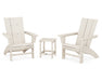 POLYWOOD Modern 3-Piece Curveback Adirondack Set with Long Island 18" Side Table in Sand image