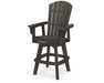 POLYWOOD Nautical Curveback Adirondack Swivel Bar Chair in Vintage Coffee image