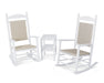 POLYWOOD Jefferson 3-Piece Woven Rocker Set in White / White Loom image