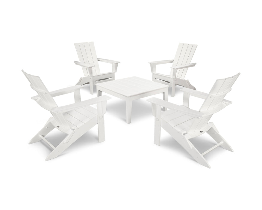 POLYWOOD Quattro 5-Piece Conversation Set in White