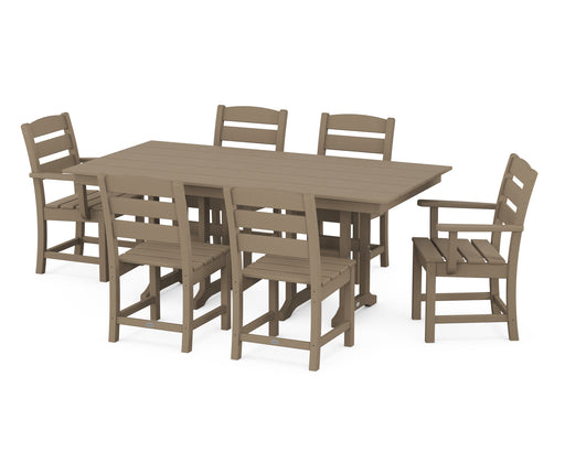 POLYWOOD Lakeside 7-Piece Farmhouse Dining Set in Vintage Sahara image