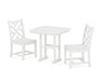 POLYWOOD Chippendale Side Chair 3-Piece Dining Set in White image