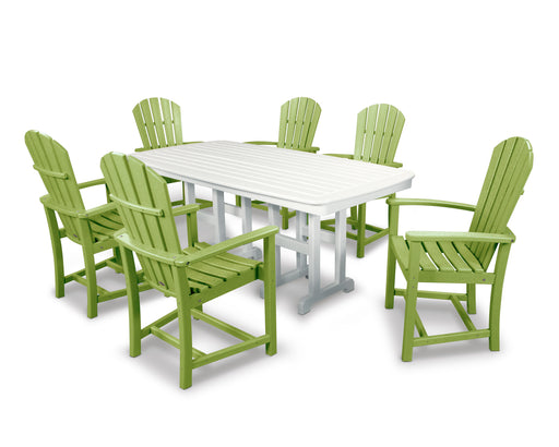 POLYWOOD Palm Coast 7-Piece Dining Set in Lime / White image