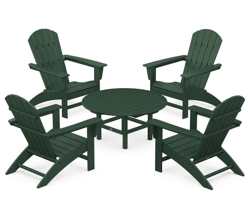 POLYWOOD Nautical 5-Piece Adirondack Chair Conversation Set in Green image