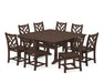 POLYWOOD Chippendale 9-Piece Nautical Trestle Dining Set in Mahogany image