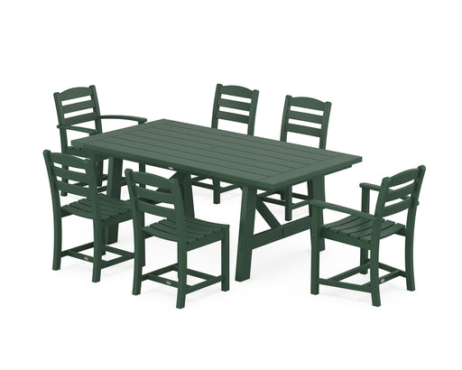 POLYWOOD La Casa Cafe 7-Piece Rustic Farmhouse Dining Set in Green image