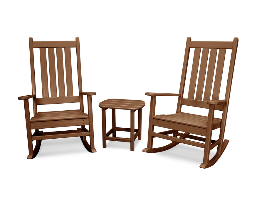 POLYWOOD Vineyard 3-Piece Rocking Set in Teak