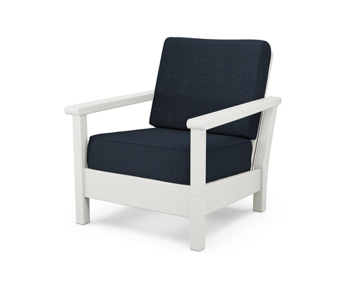 POLYWOOD Harbour Deep Seating Chair in Vintage White / Marine Indigo image