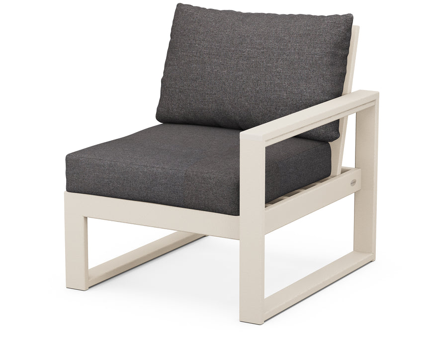 POLYWOOD EDGE Modular Right Arm Chair in Sand / Ash Charcoal image