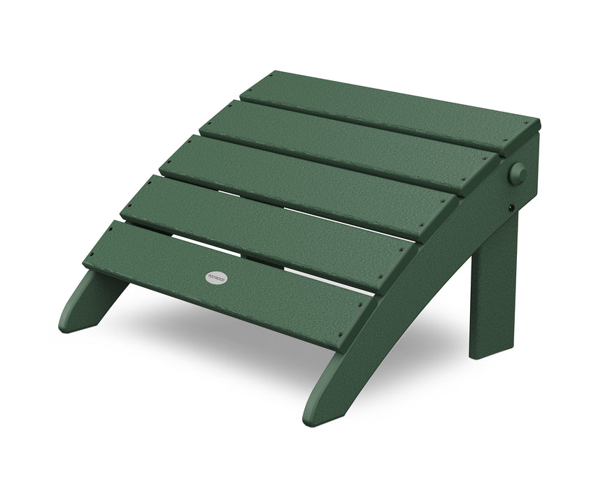 POLYWOOD Classic Oversized Adirondack Folding Ottoman in Green