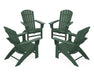 POLYWOOD 4-Piece Nautical Curveback Adirondack Chair Conversation Set in Green image