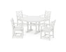 POLYWOOD Chippendale 5-Piece Nautical Trestle Dining Arm Chair Set in White image