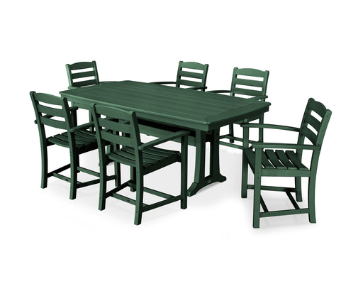 POLYWOOD La Casa Cafe 7-Piece Arm Chair Dining Set in Green image