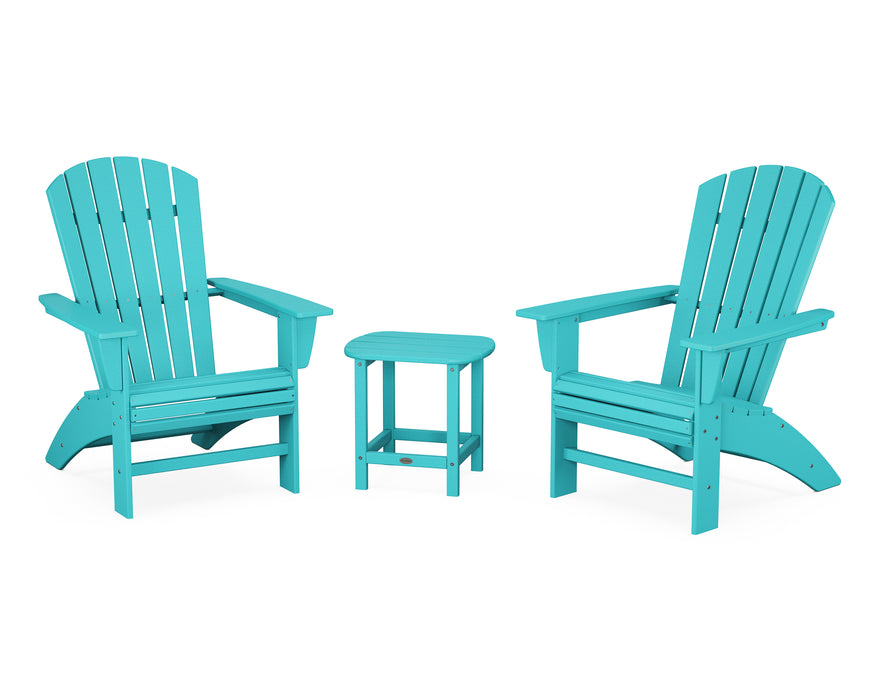 POLYWOOD Nautical 3-Piece Curveback Adirondack Set in Aruba image