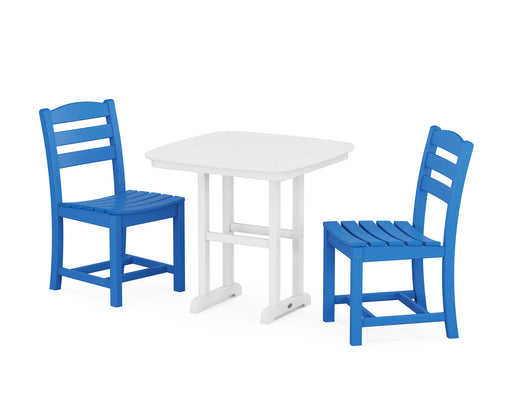 POLYWOOD La Casa Cafe Side Chair 3-Piece Dining Set in Pacific Blue image