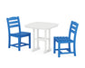 POLYWOOD La Casa Cafe Side Chair 3-Piece Dining Set in Pacific Blue image