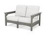 POLYWOOD Club Loveseat in Slate Grey / Natural Linen image