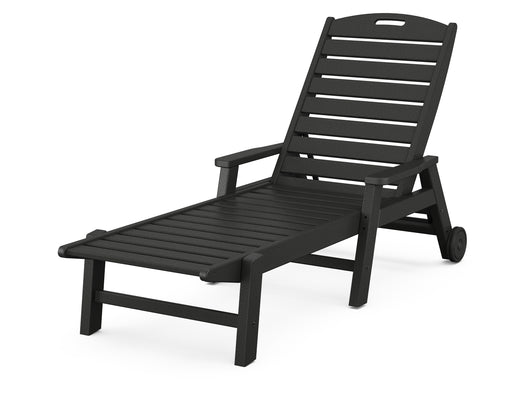 POLYWOOD Nautical Chaise with Arms & Wheels in Black image