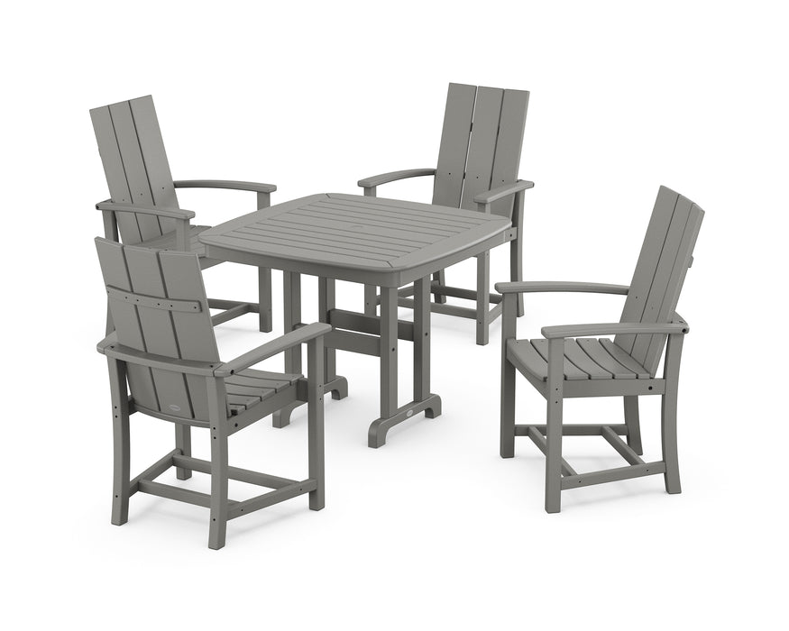 POLYWOOD Modern Adirondack 5-Piece Dining Set in Slate Grey