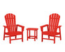 POLYWOOD South Beach Casual Chair 3-Piece Set with 18" South Beach Side Table in Sunset Red image