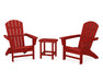 POLYWOOD Nautical 3-Piece Adirondack Set with South Beach 18" Side Table in Crimson Red image