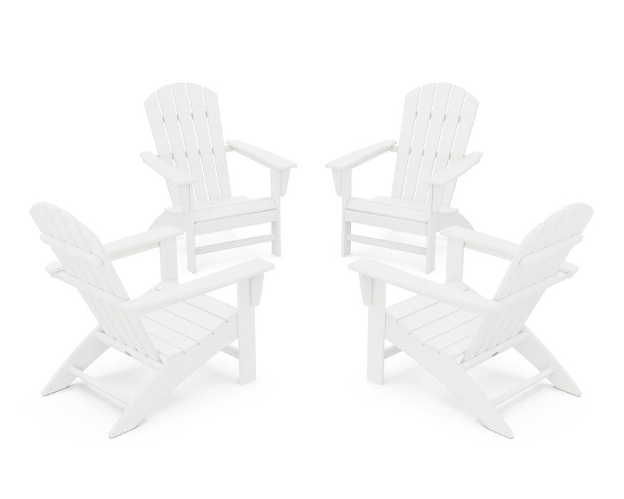 POLYWOOD Nautical 4-Piece Adirondack Conversation Set in White