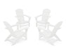 POLYWOOD Nautical 4-Piece Adirondack Conversation Set in White image