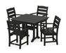 POLYWOOD Lakeside 5-Piece Farmhouse Trestle Arm Chair Dining Set in Black image