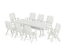 POLYWOOD Nautical Highback 9-Piece Farmhouse Dining Set with Trestle Legs in Vintage White image