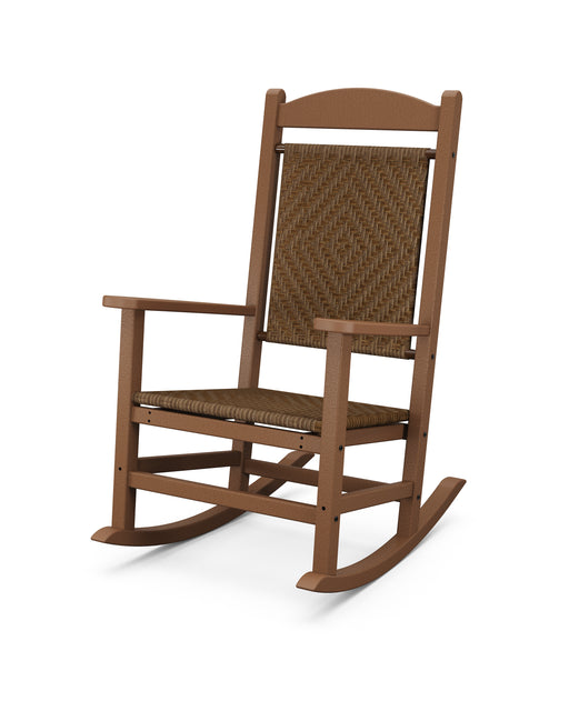 POLYWOOD Presidential Woven Rocking Chair in Teak / Tigerwood image