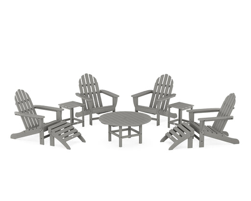 POLYWOOD Classic Adirondack Chair 9-Piece Conversation Set in Slate Grey image