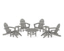 POLYWOOD Classic Adirondack Chair 9-Piece Conversation Set in Slate Grey image