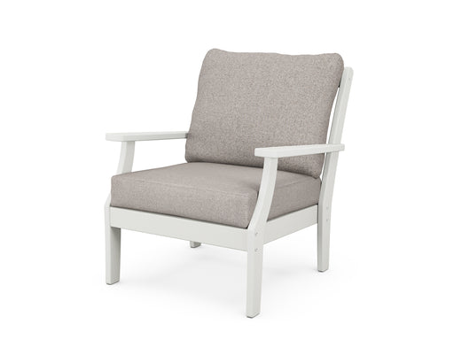 POLYWOOD Braxton Deep Seating Chair in Vintage White / Weathered Tweed image