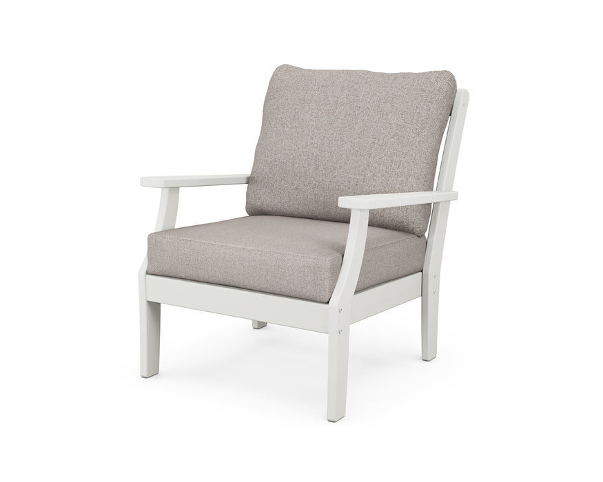 POLYWOOD Braxton Deep Seating Chair in Vintage White / Weathered Tweed image