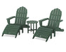 POLYWOOD Classic Oversized Adirondack 5-Piece Casual Set in Green image