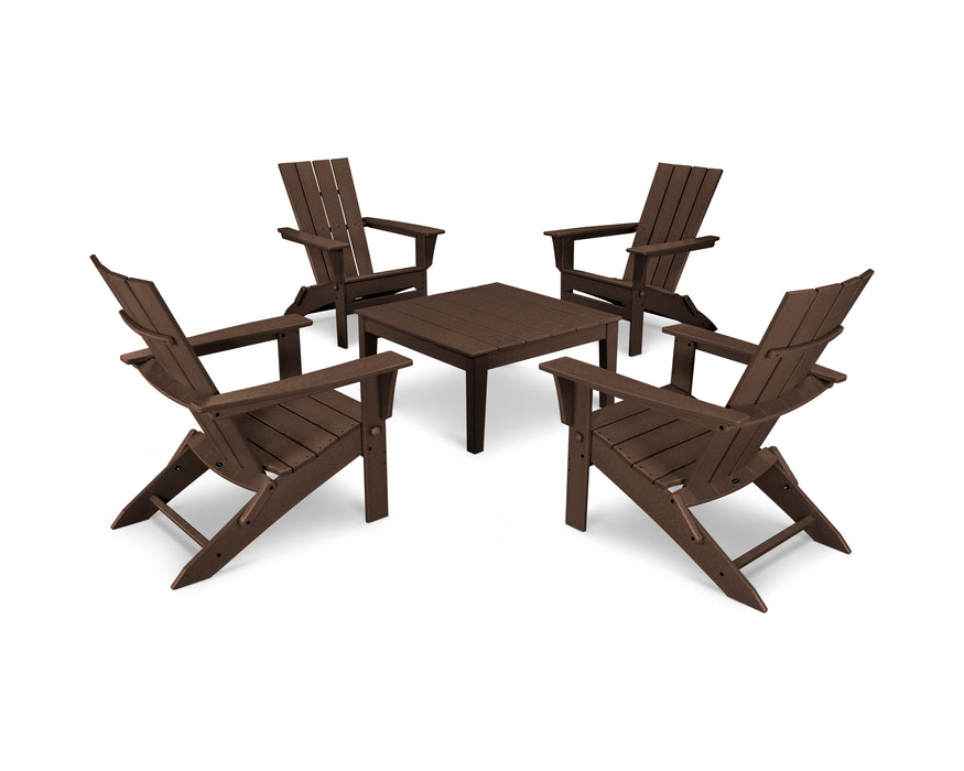 POLYWOOD Quattro 5-Piece Conversation Set in Mahogany