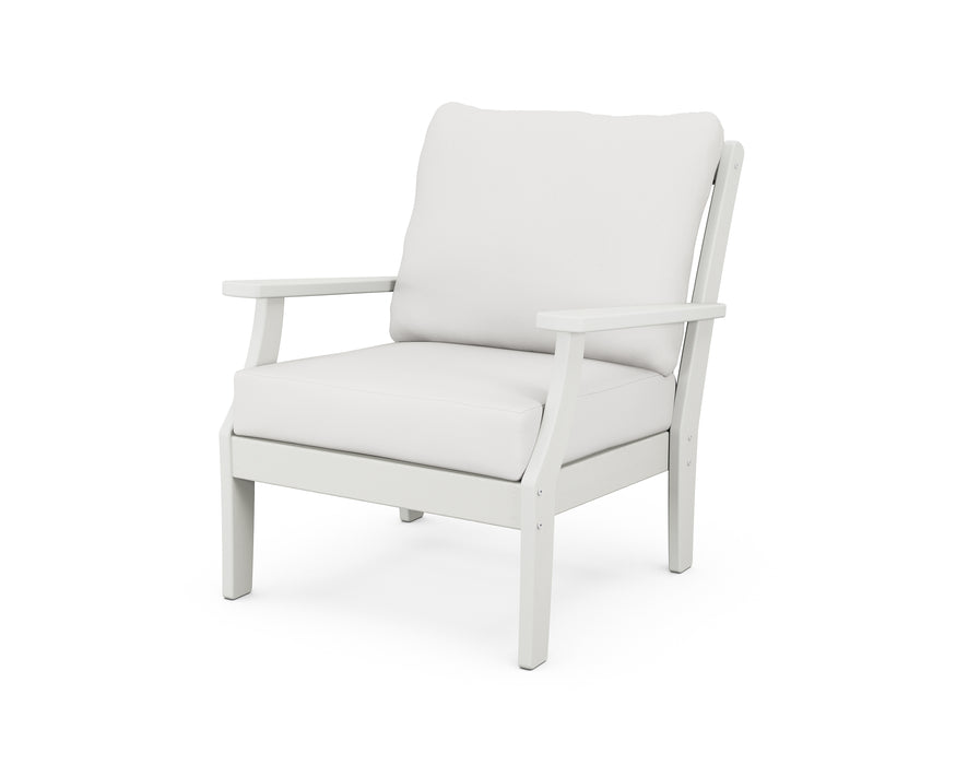 POLYWOOD Braxton Deep Seating Chair in Vintage White / Natural Linen image