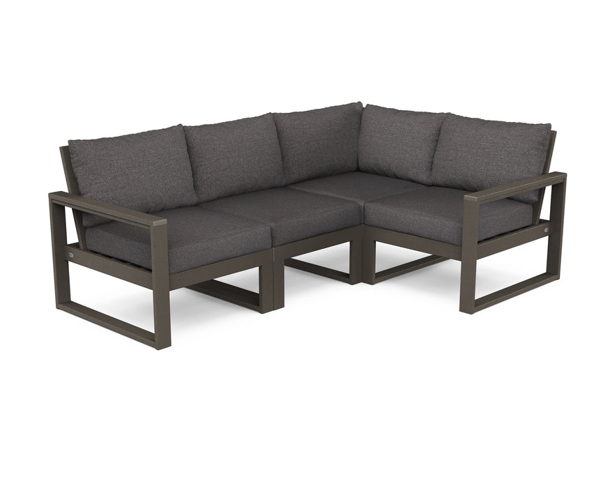 POLYWOOD EDGE 4-Piece Modular Deep Seating Set in Vintage Coffee / Ash Charcoal image