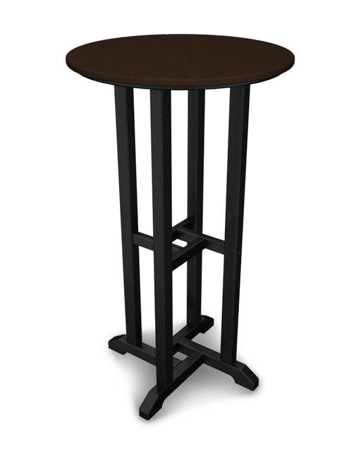 POLYWOOD Contempo 24" Round Bar Table in Black / Mahogany image