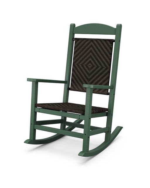 POLYWOOD Presidential Woven Rocking Chair in Green / Cahaba image