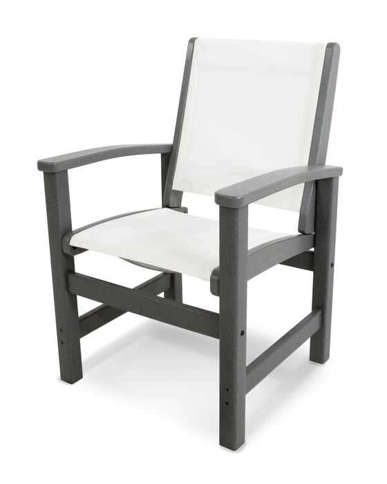 POLYWOOD Coastal Dining Chair in Slate Grey / White Sling image