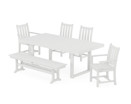 POLYWOOD Traditional Garden 6-Piece Dining Set in White image