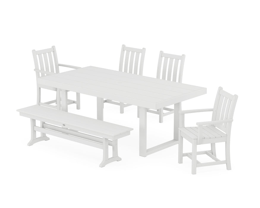 POLYWOOD Traditional Garden 6-Piece Dining Set in White image