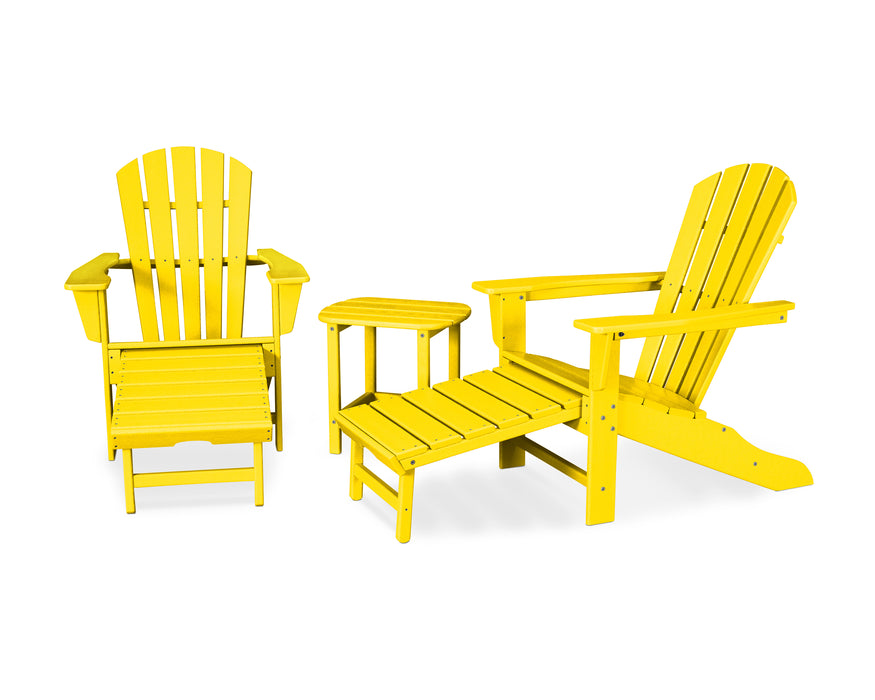 POLYWOOD Palm Coast Ultimate Adirondack 3-Piece Set in Lemon