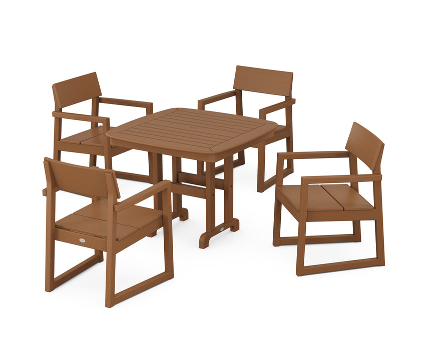 POLYWOOD EDGE 5-Piece Dining Set in Teak image